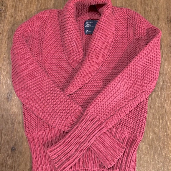 $6.99 shipping next hour🍁 AMERICAN EAGLE Knit Cowl V Neck Wrap Sweater - Picture 2 of 10
